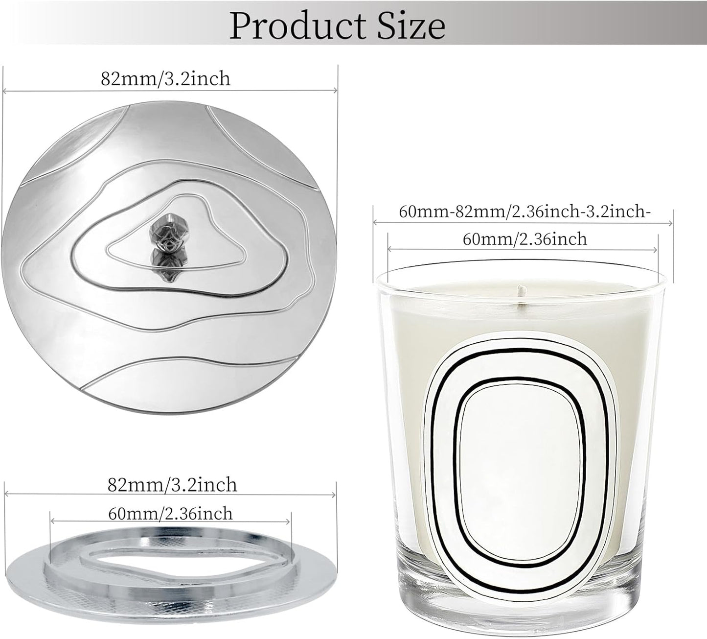 Skiennix Scented Candle Topper - Elegant Silver Alloy Design for Home & Office Décor
