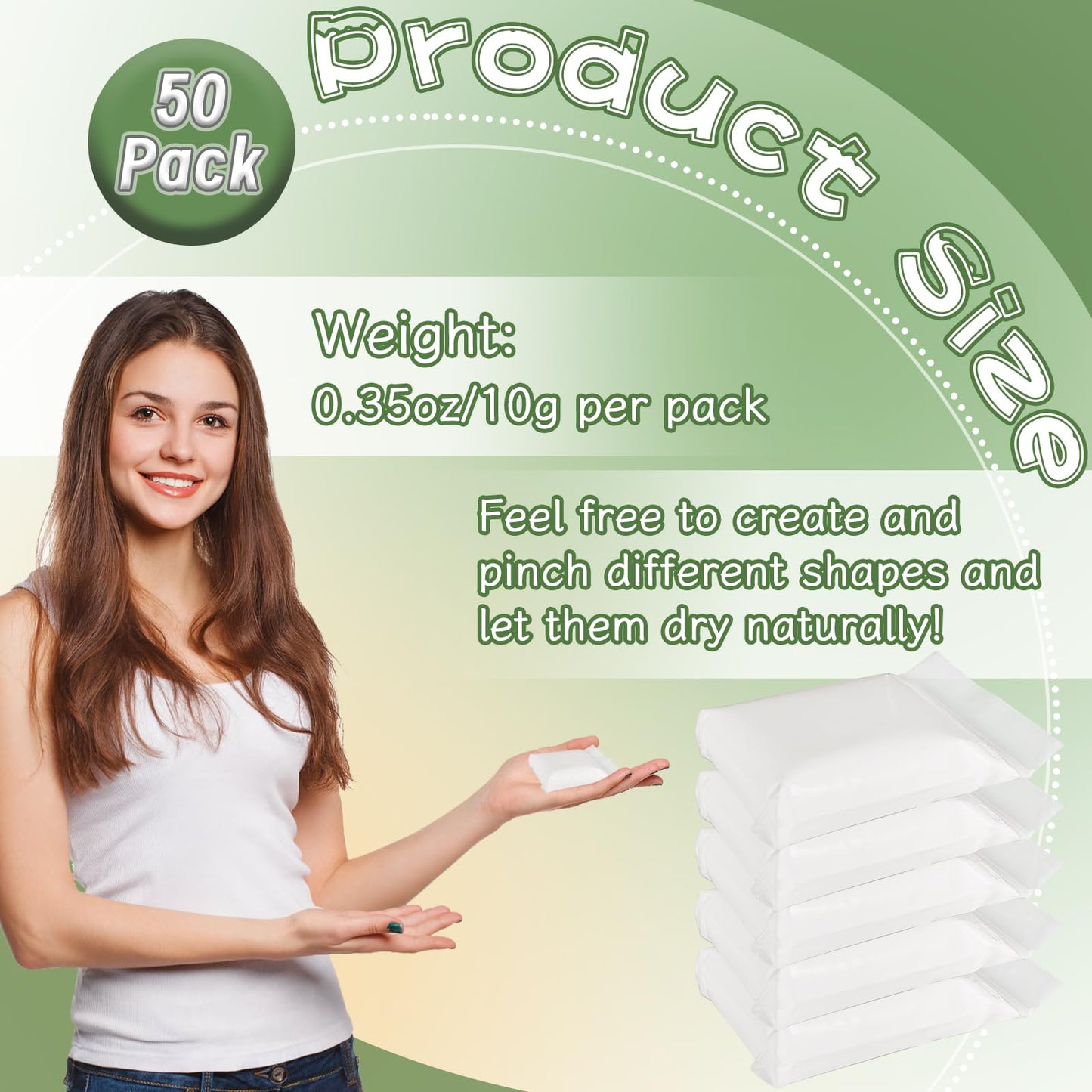 50 Pack White Air Dry Foam Clay,17.6oz Super Light Modeling Foam Clay,White Soft Modeling Clay for Birthday Gift,Arts & Crafts,Family & Classroom Rewards
