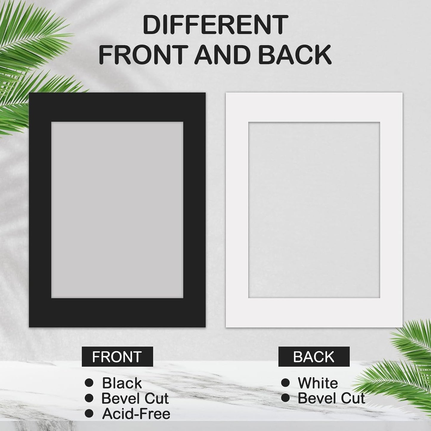 15 Pack 12x16 9x12 Black Picture Mats, Frame Mattes for Pictures Display Photo Frame Mat Core Bevel Cut Mat Board Show