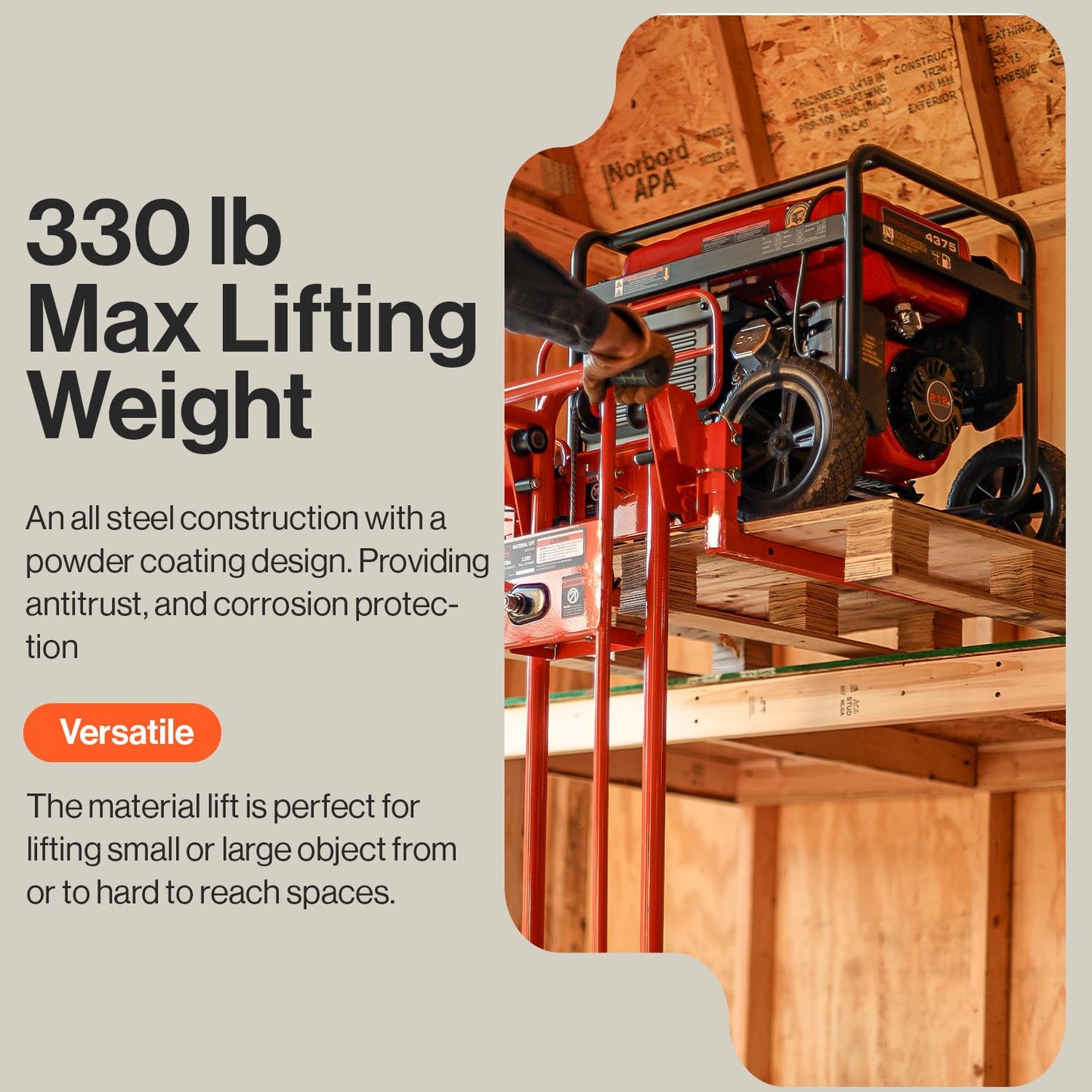 SuperHandy Material Lift Winch Stacker, Pallet Truck Dolly, Lift Table, Fork Lift, 330 Lbs 40" Max Lift w/ 8" Wheels, Swivel Casters [Patented]