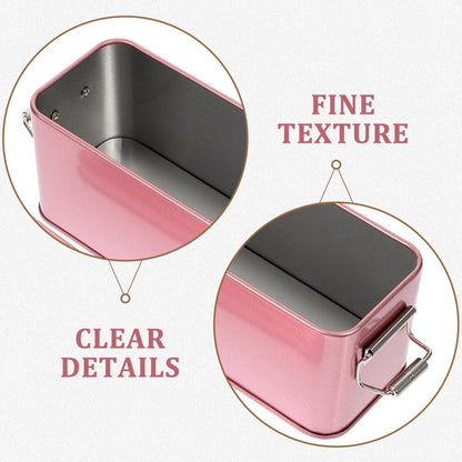 Beaupretty Tinplate Case with Lid 5.90X2.55X2.36In Airtight Cookie Storage Box Multi-Use Biscuit Container Metal Candy Case for Home Kitchen Organization