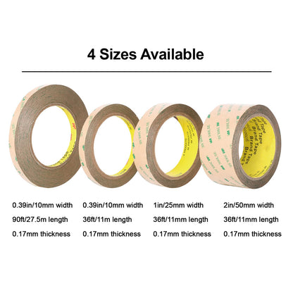 3M 300LSE Double Side Tape Heavy Duty 36ft, Clear Mounting Tape Removable for Scrapbook,Transparent Sticky Tape Picture Hanging Strips, Adhesive Tape for LED Poster Art Craft