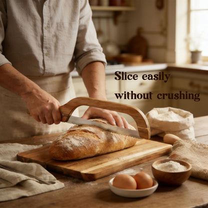 Sourdough Bow Knife And Board, Bread Board And Knife Set, Solid Wood, For Homemade Bread, Bagels, Toast, Kitchen & Home Baking Tool