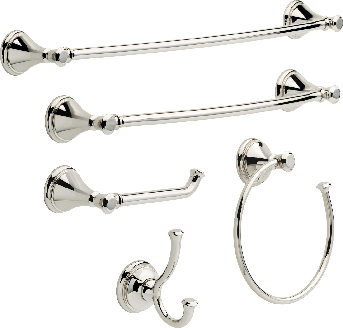 Delta Double Towel Hook for Bathroom or Kitchen| Polished Nickel | Cassidy Accessories