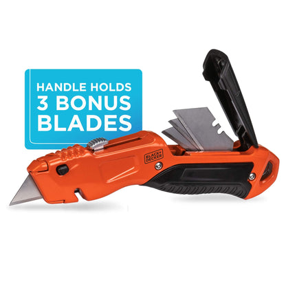 BLACK+DECKER Utility Knife, Retractable, Quick Change Blade, 2-Pack (BDHT1039495APB)