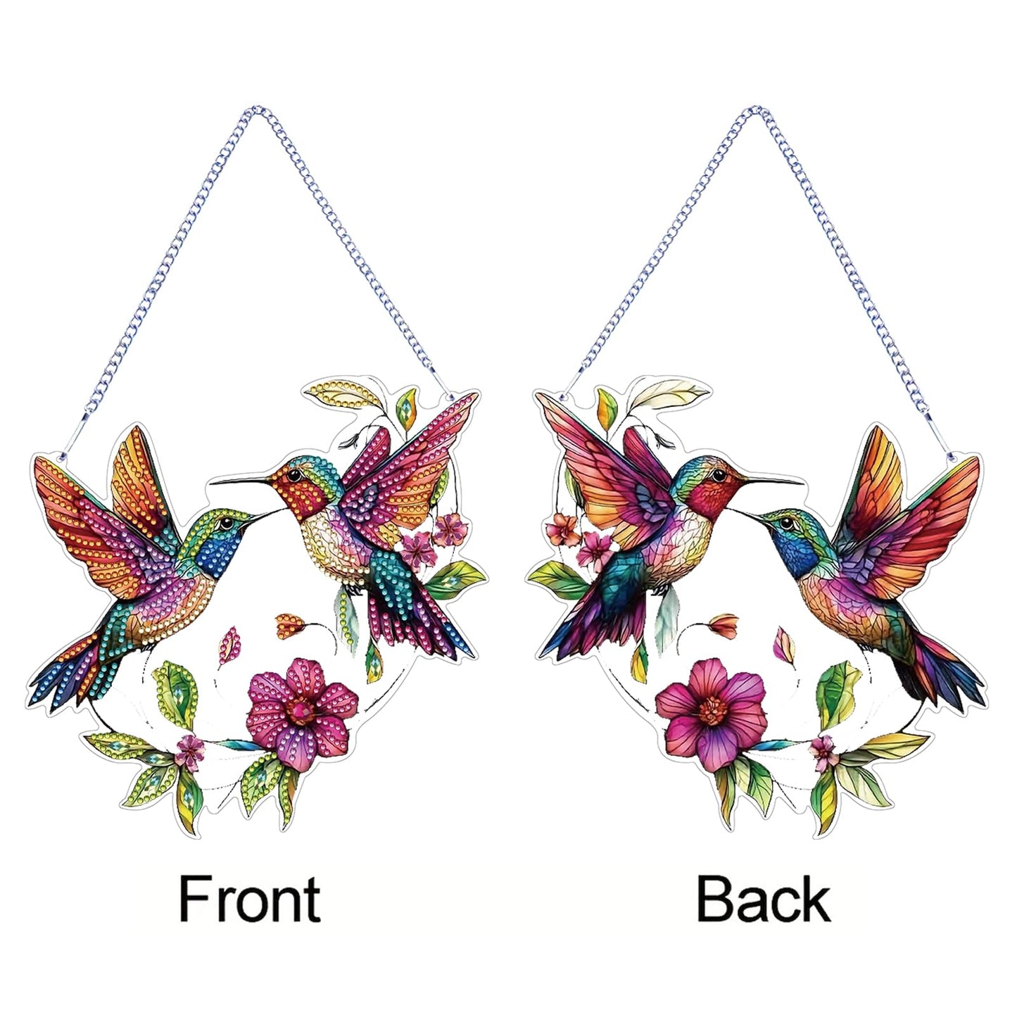 STGLCR Hummingbird Diamond Art Suncatcher,DIY Special Shape Hanging Diamond Gem Art,Window Pendant Ornament Suitable for Sparkling Garden, Window Wall Decoration Painting 7.8INCH