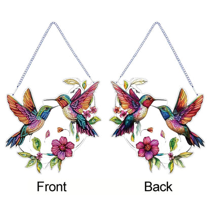 STGLCR Hummingbird Diamond Art Suncatcher,DIY Special Shape Hanging Diamond Gem Art,Window Pendant Ornament Suitable for Sparkling Garden, Window Wall Decoration Painting 7.8INCH