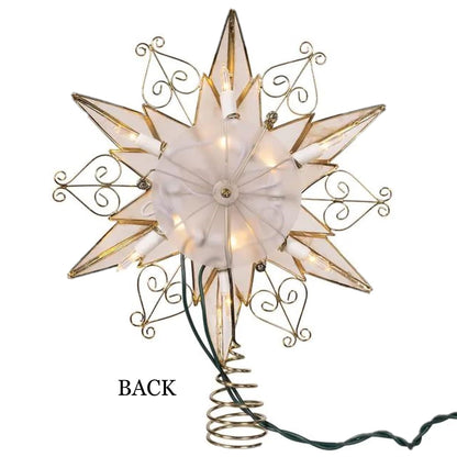 Kurt Adler 10 Lights LED Capiz Star + Scroll Treetop