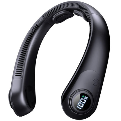 Portable Neck Fan that Blow Cold Air, LED Display, Rechargeable Hands-Free Wearable Cooling Personal Fan, 5 Speed, Neck Support, Bladeless Neck Air Conditioner, Gifts for Women/Men, Hot Flashes