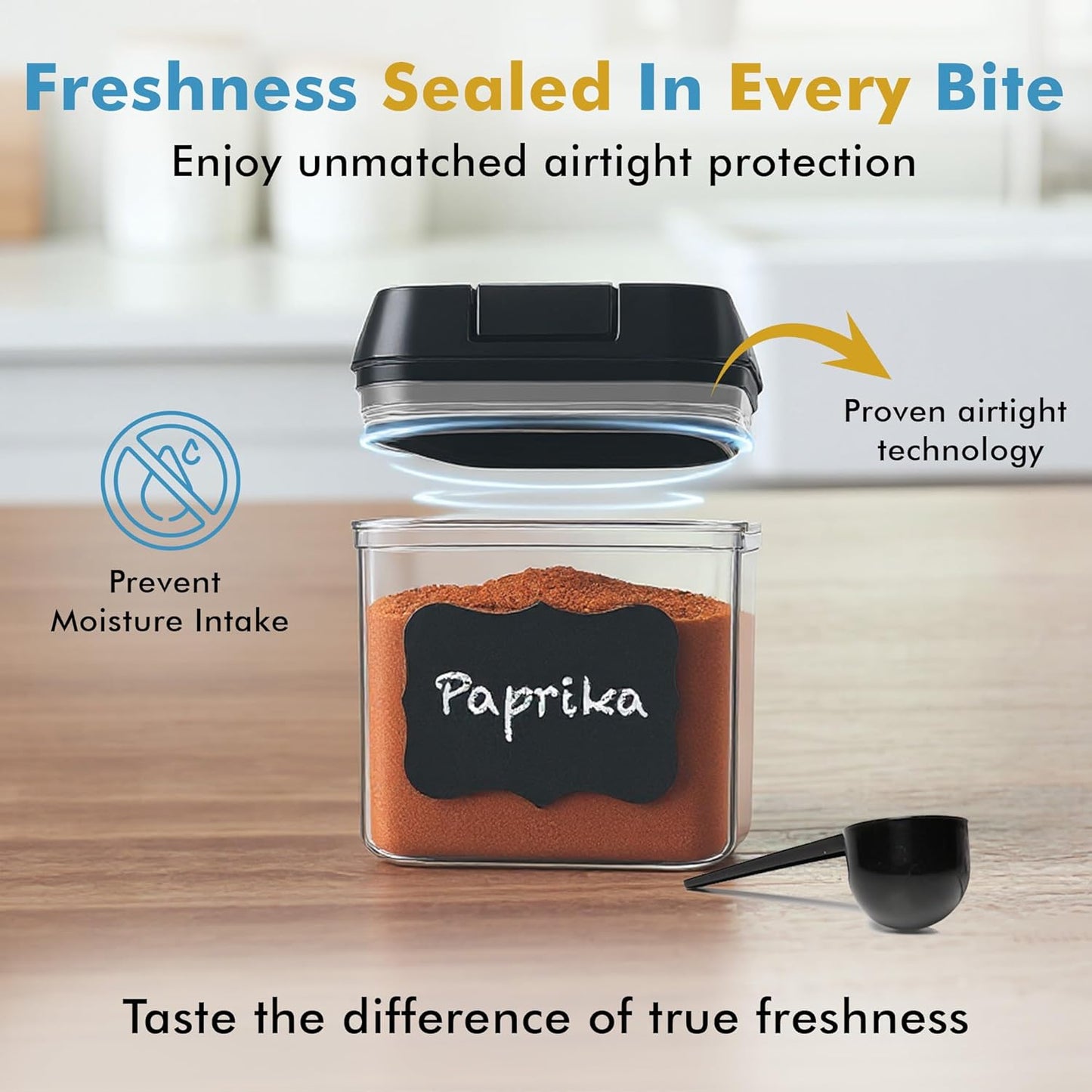 6 6 0.5L 2.1 Shazo PC Airtight Food Storage Containers + Spoons Included - BPA Free Plastic Snack & Spice Containers