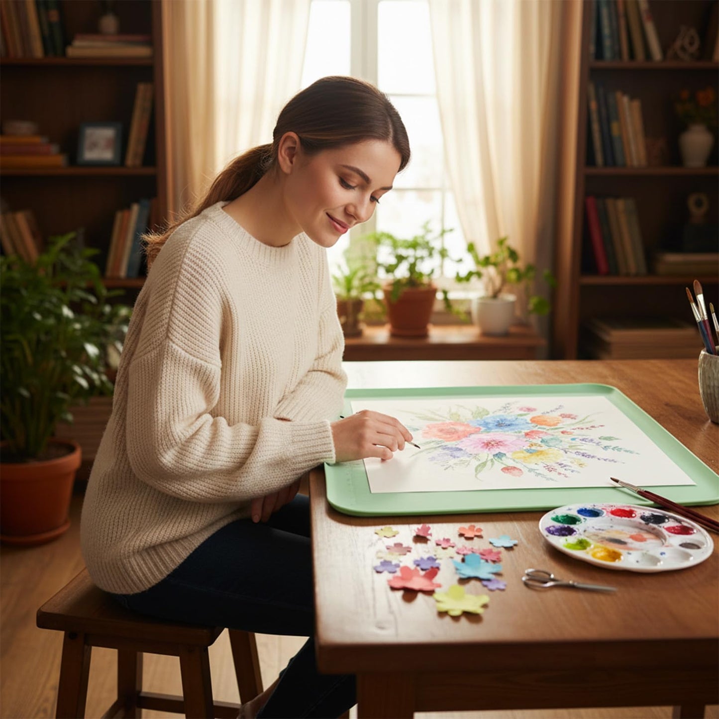 COMNICO Silicone Painting Mat, 24" x 16" Art Mat Protects Surfaces Perfectly Silicone Placemat Nonslip Resin Jewelry Casting Molds Mats for Clay Paint Jewelry-Making Crafts Creation