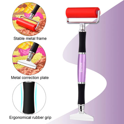 benote Diamond Art Painting Accessories Tools Roller Pressing Pen Metal Correction Plate, 5D Diamond Art Kits Straightener Rhinestone Embroidery Paintings Accessory
