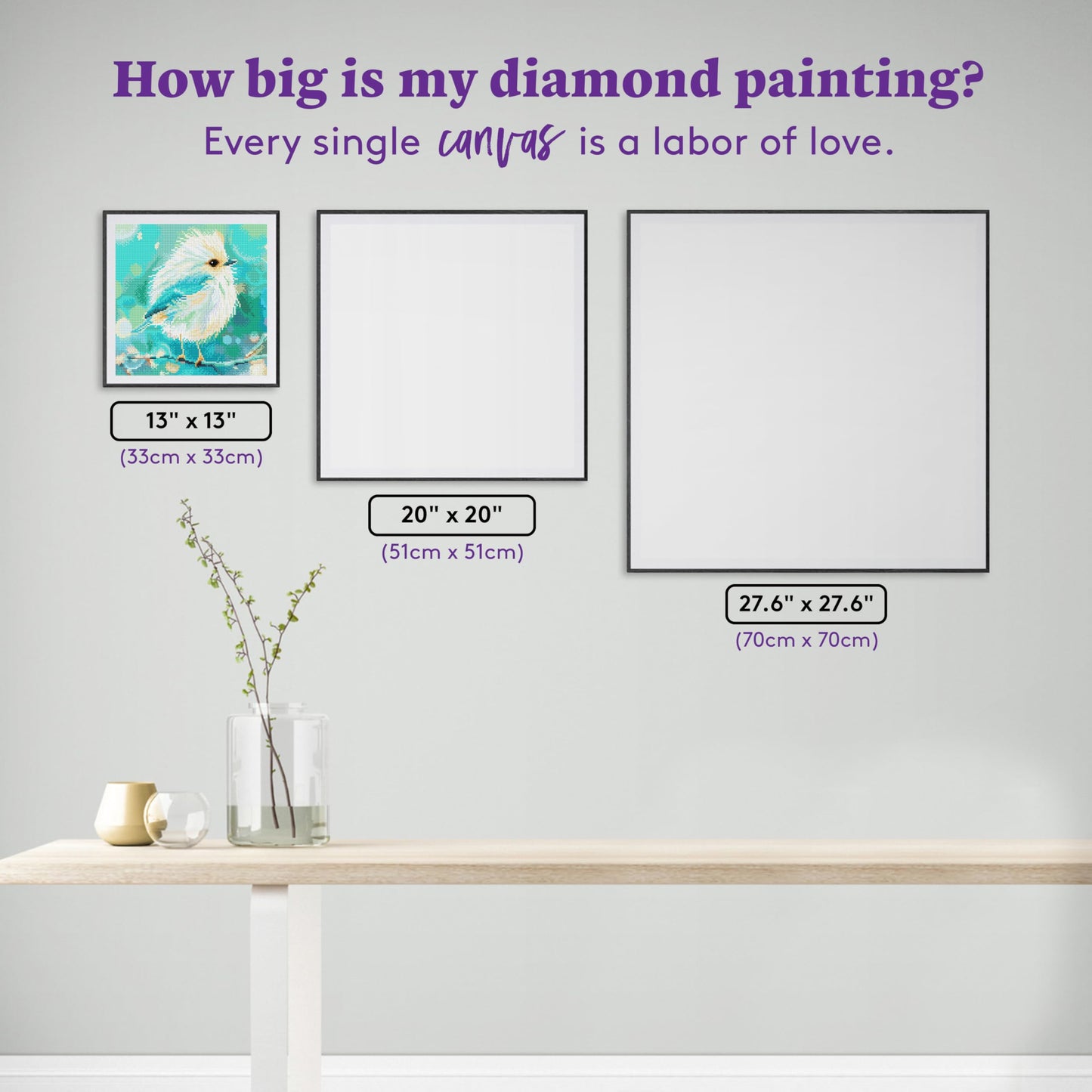 DIAMOND ART CLUB Good Morning - Bird Diamond Painting Kit, Fun DIY Crafts for Adults, Round Diamond Art Canvas, 13" x 13" (33 cm x 33 cm)