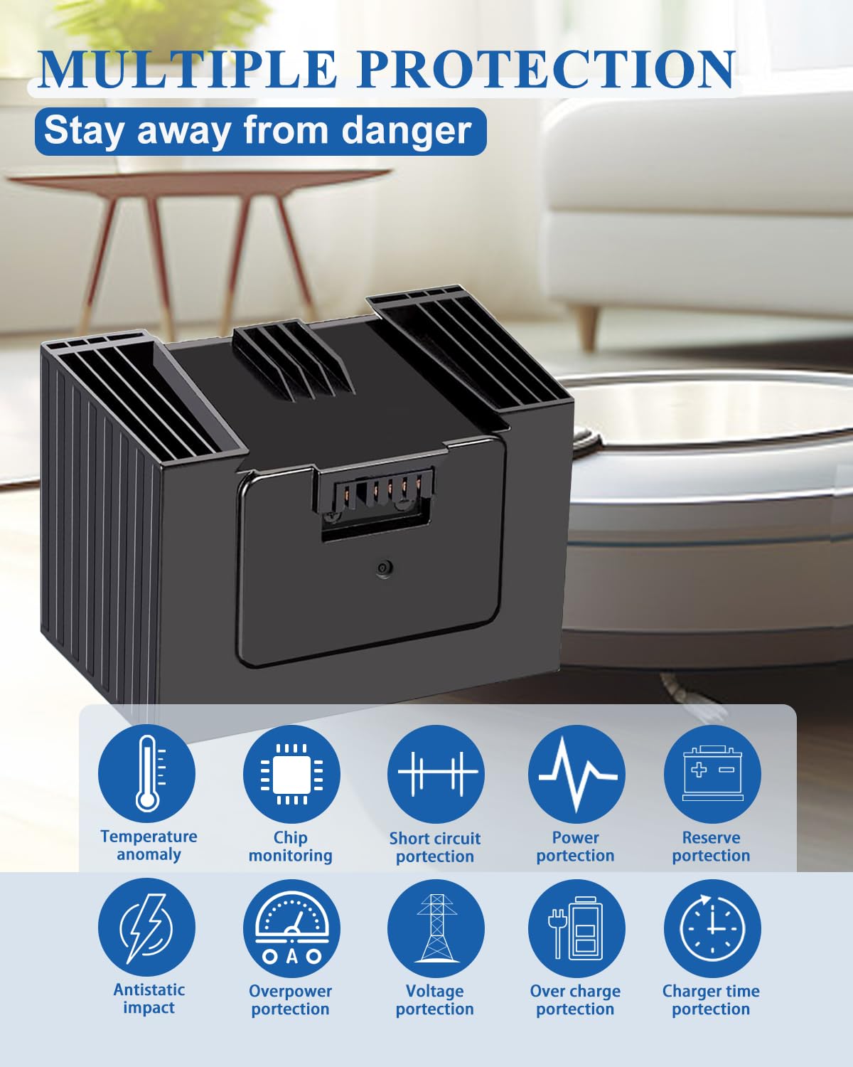 ABL-D2 Battery Replacement for iRobot Roomba j7 i7 i8 i4 i3 e5 e6 Series j7+ j7550 i4 i4+ i8+,for Roomba Combo j5 i5 j7+ j9+Series Base Robots Blade battery for roomba,Roomba Battery 2800mAh