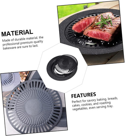 Portable Gas Stove Iron Baking Pan, Korean BBQ Grill, Non Stick Grill Pan, Carbon Steel Cake Pan