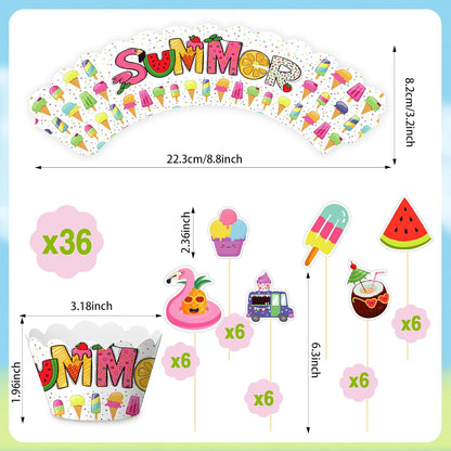 Fouliki Set-Wedding Ice Cream Cupcake Liners & Toppers Four Seasons Baby Shower Birthday Party Decorations,Baking