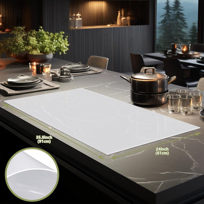 VOKOY 36x24 Inch Silicone Mat for Crafts, Extra Large Silicone Painting Mat, Clear Silicone Sheet for Kitchen Countertop, Baking, Clay, Arts - Heat resistant, Washable (White,Translucent)