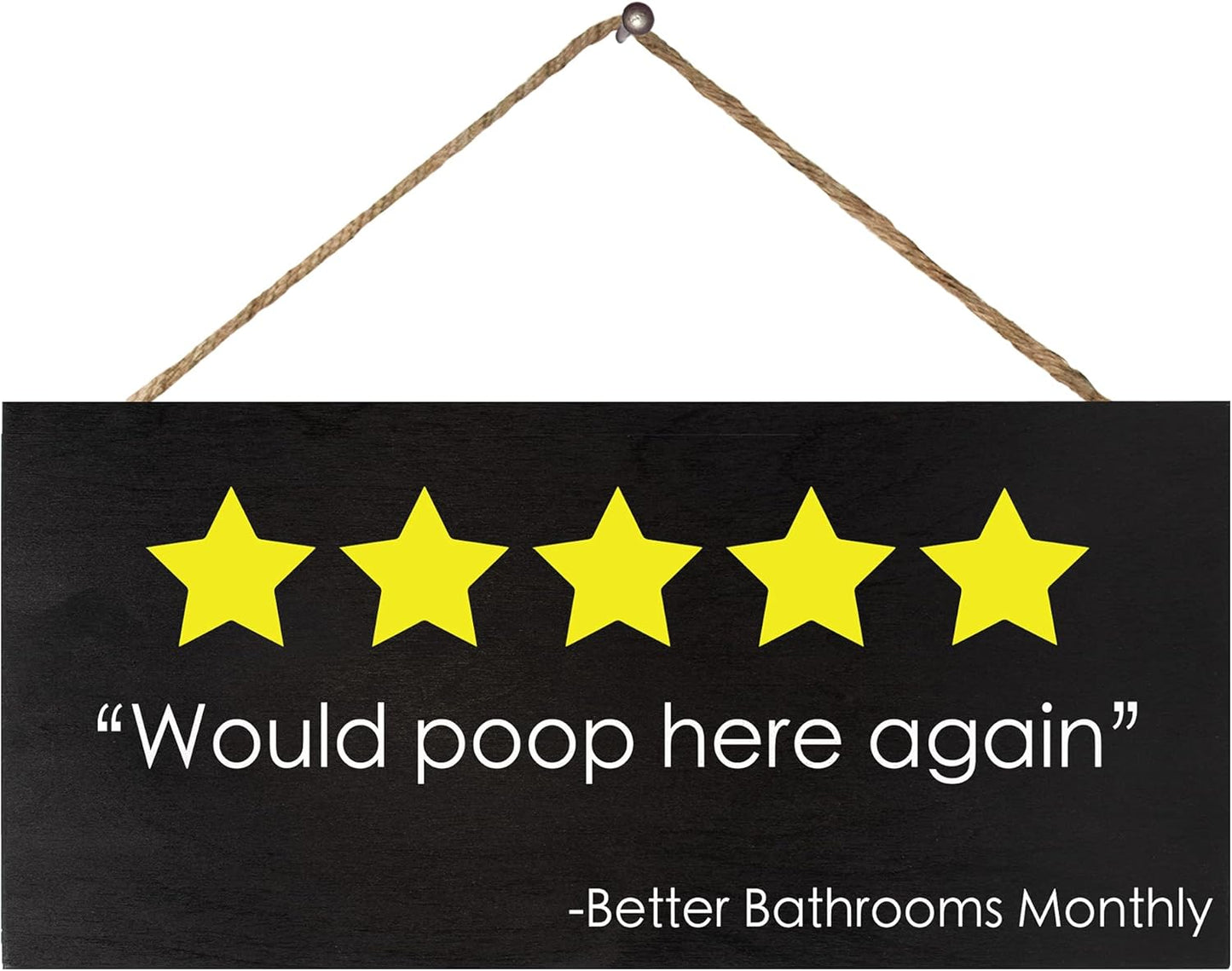JennyGems Funny Bathroom Decor, Would Poop Here Again Sign, Wall Hanging Decorations