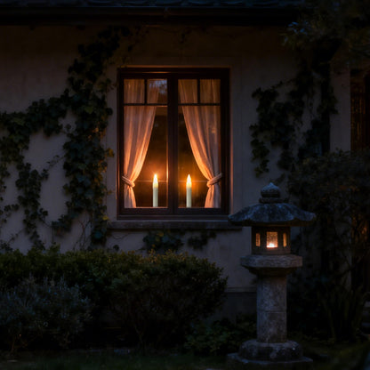 FREEPOWER Battery Operated LED Window Candles with Dusk to Dawn Sensor, Ivory Flameless Flickering Candlesticks with Suction Cups & Removable Black Base for Christmas Home Decor (6PCS)