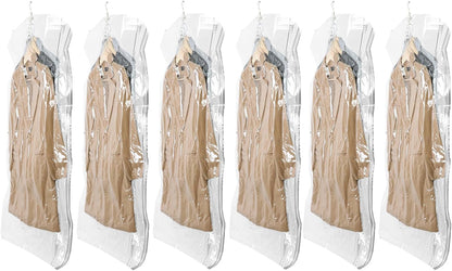 TAILI Vacuum Sealer Bags - Space-Saving Storage for Clothing & Travel | Jumbo Clear 6-Pack