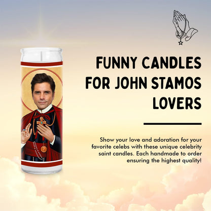 Stamos Celebrity Glass Jar Candle – Unscented Handmade Soy Wax Votive Candle for Home Decor Collectible