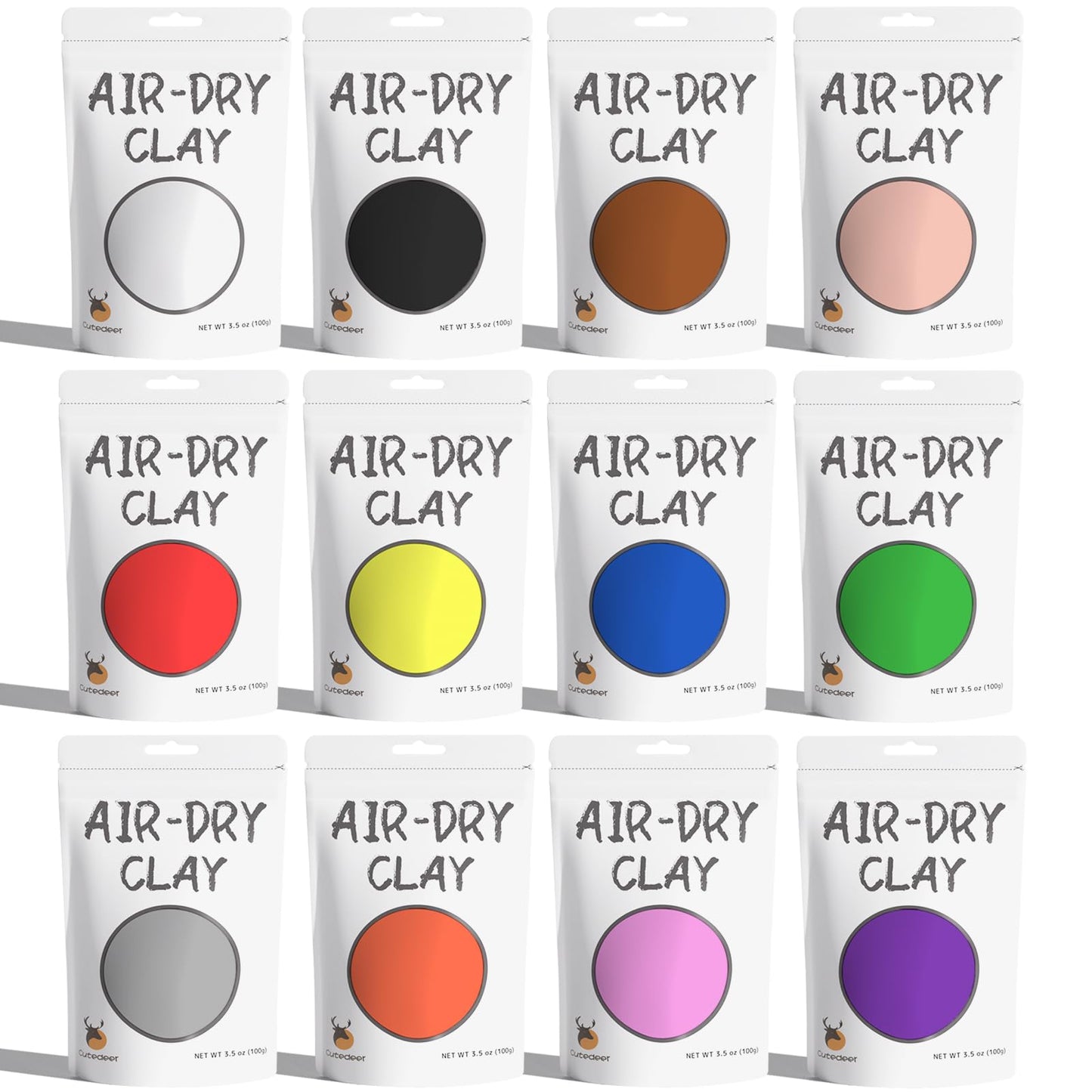 Cutedeer Air Dry Modeling Clay - 12 Colors, 2.6lb Soft Foam Molding Clay, DIY Creative for Kids Adults Arts & Crafts Project Supplies(2.6lb - 12 Colors)