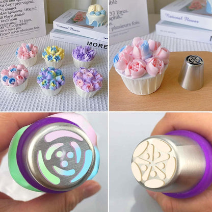 GZMAISULEE 120 PCS Piping Bags and Tips Set 14 In 100 PCS Pastry Bags Cupcake Cookie Cake Decorating Kit 12 Flower Frosting Nozzles 2 Leaf Piping Tips 2 Couplers 2 Icing Bag Ties 1 Tips Brush