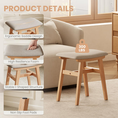 DONGMUWUJEE Solid Wood Vanity and Vanity Stool Bundle, Vanity Set with Mirror and Lights and Stool, Wood Vanity Desk and Chair Set, Makeup Vanities & Vanity Benches (Vanity 39.4 inch Wide, Natural)