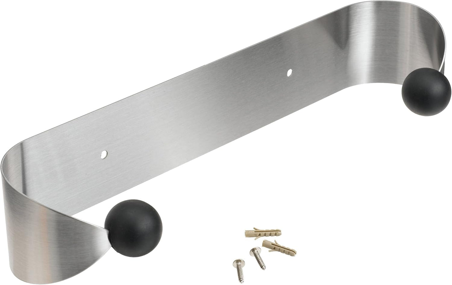 Compact Silver and Black Paper Towel Holder - Under Cabinet Design