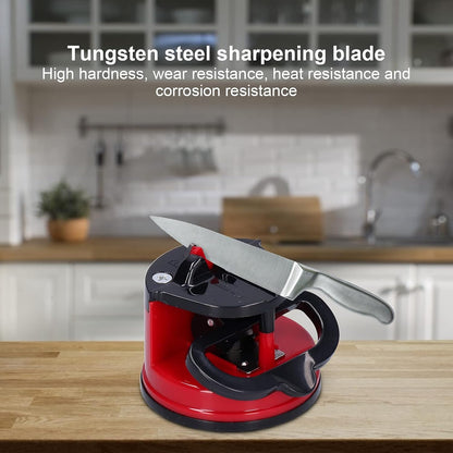 Knife Sharpening Tool, Manual Small High Hardness Countertop Sharpener with Suction Cup for Knife and Scissor