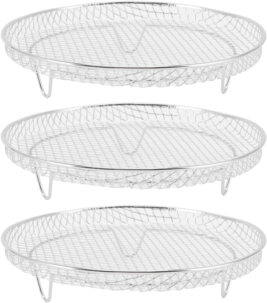 Fdit 3Pcs Air Fryer Racks, Stackable Dehydrator Racks for Food Grade Stainless Steel Air Fryer Accessories