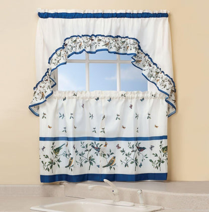 Achim Home Furnishings Love Birds Printed Tier & Swag Set (57x36)
