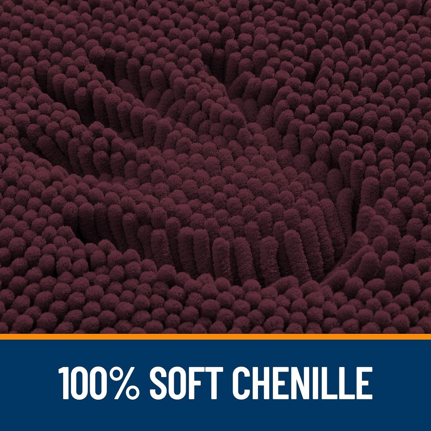 OLANLY Bathroom Rugs - Extra Soft Chenille Bath Mats | 30x20, Quick Dry, Machine Washable, Black Cherry