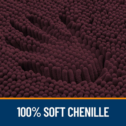 OLANLY Bath Rugs - Extra Soft Chenille | Quick-Dry, Machine Washable, 36x24, Black Cherry