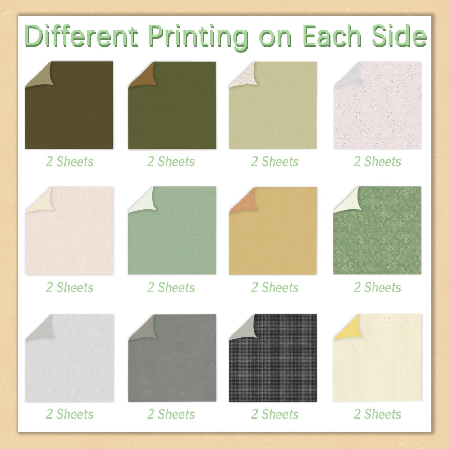 iChuan 24 Sheets Scrapbook Paper 12" Double-Sided Photo Backdrop Patterned Craft Paper 160gsm for Junk Journals Greeting Cards Album Decoration (Floral Design I)