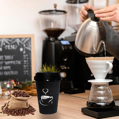 TreeMVI-50 Pack 12oz Coffee Cups with Lids: Disposable Black Coffee Cup Sturdy to Go Leak-Proof Paper Containers Set for Hot and Cold Beverage, Home, Office, Party