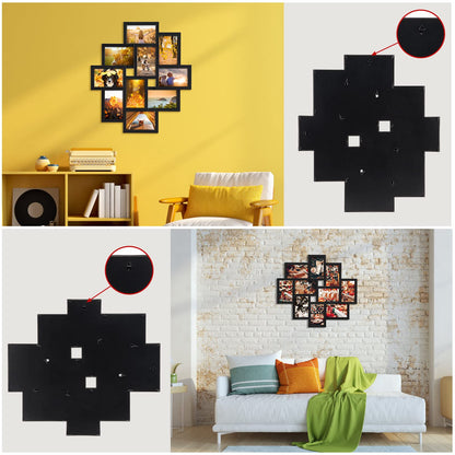 QUTREY 2 Pack 10 Opening 4x6 Collage Picture Frames Set for Wall Decor, Multiple Picture Frames Displays 4 by 6 Inch Photos，Black 4x6 Frames for Family Office Christimas Mother's Day