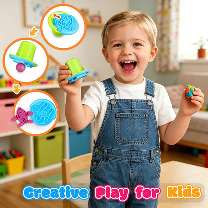 Dough Tools Set, 34 Pcs Dough and Clay Accessories with Stamp, Cutters, Dino Maker, Animals Molds, Rolling Pins, Modeling Clay Play Tools Kit for Boys Girls