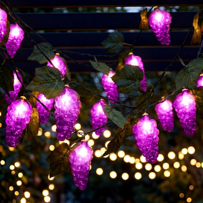 1 3D Summer 9.8ft 20leds Bulbs Baquler Pcs LED Grape String Lights Battery Operated Fruit Light String Grape