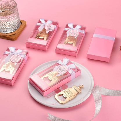 24 Packaging 24pcs) pcs Baby Shower Return Gifts for Guest Supplies Poppin Baby Bottle Shaped Bottle Opener Wedding