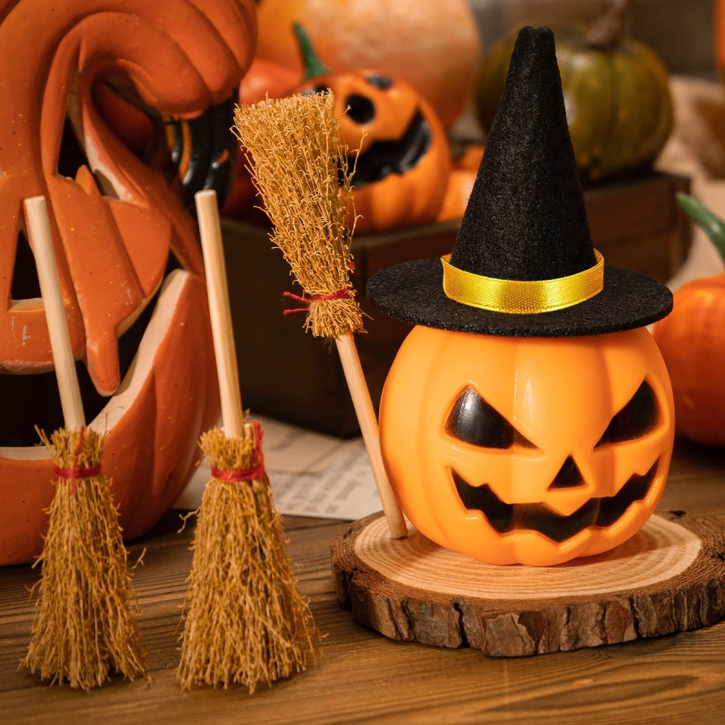 ZHWKMYP 28Pcs Mini Witch Hats, Small Witch Hat for Crafts Halloween Party Decorations