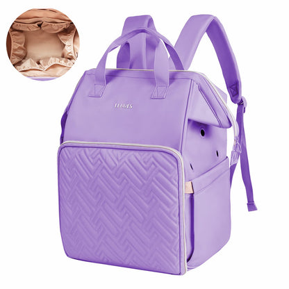 Leudes Knitting Bag Backpack,Yarn Storage Organizer Large Crochet Bag Tote Christmas Gift Yarn Holder Case for Carrying Projects,Knitting Needles (Purple)