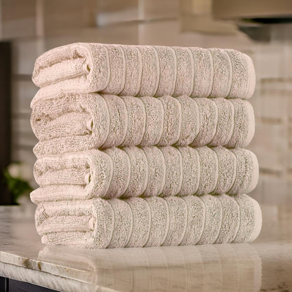 Classic Turkish Towels CTT Luxury Hand Towels Set of 4, 100% Turkish Cotton, Quick Dry, 20"x32", Almond Beige