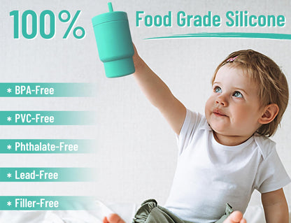 DLOCCOLD Silicone Straw Cup, Adorable Miniature Tumbler with Straw Handle, Tumbler Cup, 10oz, Easy to Clean