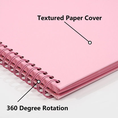 Vienrose Scrapbook Album 10x10 Inch Blank Thick Kraft Paper DIY Scrapbooking Supplies, Small Scrap Book Photo Albums for Wedding Travel Family Baby - Perfect Holiday Gifts Pink 20 Sheets/40 Pages