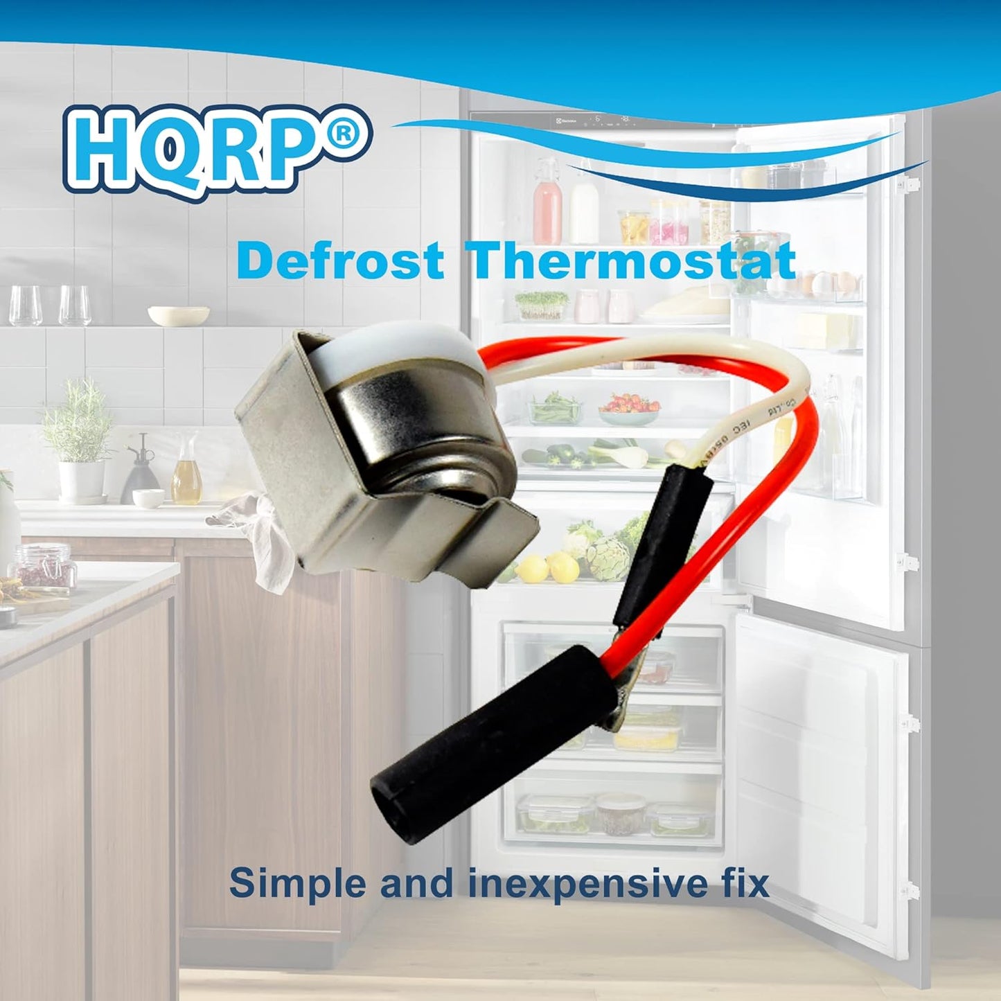 HQRP 4-Pack Replacement Refrigerator Defrost Thermostats for Frigidaire 5303917625 AP2592599 08000805 3001234