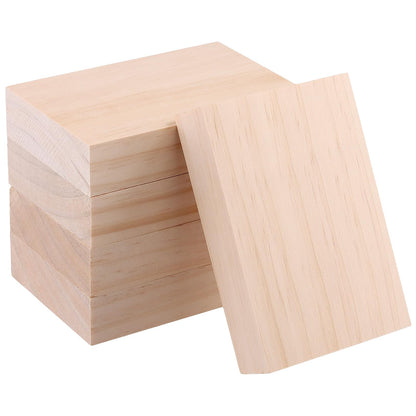 KOHAND 20PCS 5 x 3 x 1 Inches Unfinished Wood Blocks, Rectangle Wood Block, Wooden Craft Blocks for DIY, Art, Carving Project