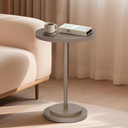 OMTIVORLEX Drink Table, Small Pedestal Side Tables for Small Spaces, Wood Round Martini Table for Outdoor, Living Room