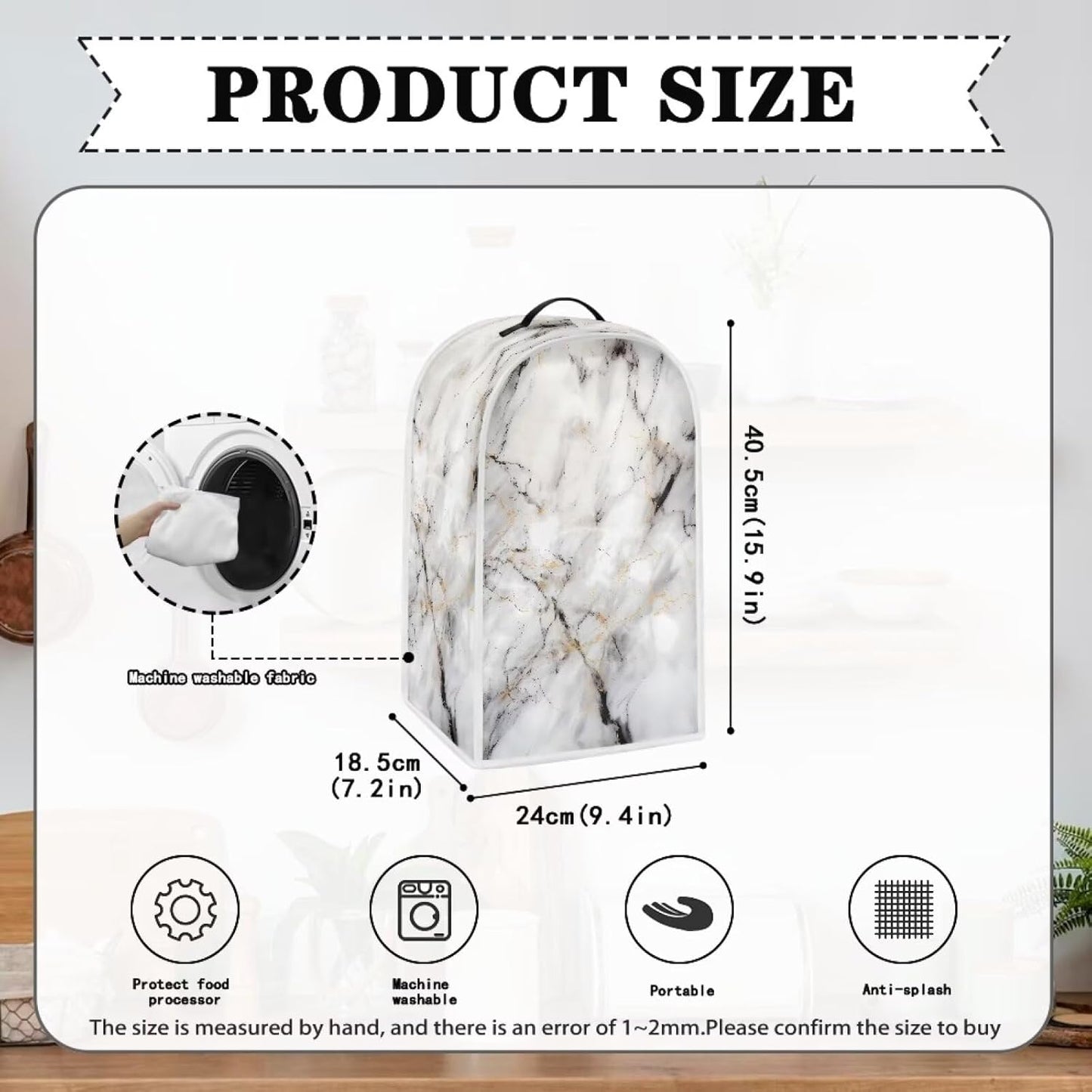 Grey Marble Blender Covers, Household Small Appliance Protector, Kitchen Blender Dust Cover for Women
