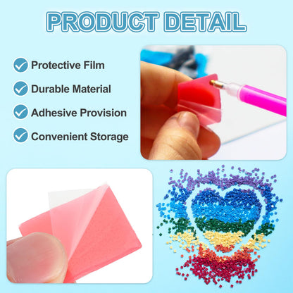 PATIKIL 56PCS Diamond Art Painting Glue Clay Wax 5D Square DIY Diamond Art Refills Glue with Storage Box for Diamond Art Embroidery Mud Supplies Accessories Painting Tool (25mm/1", Pink)